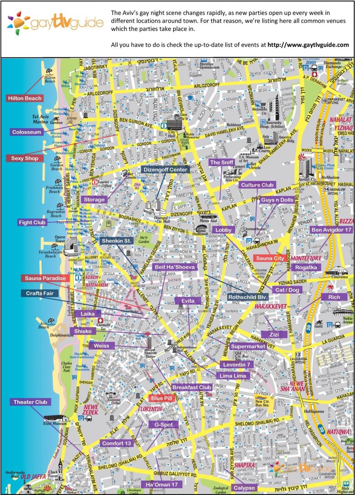 mapa de gay de Tel Aviv