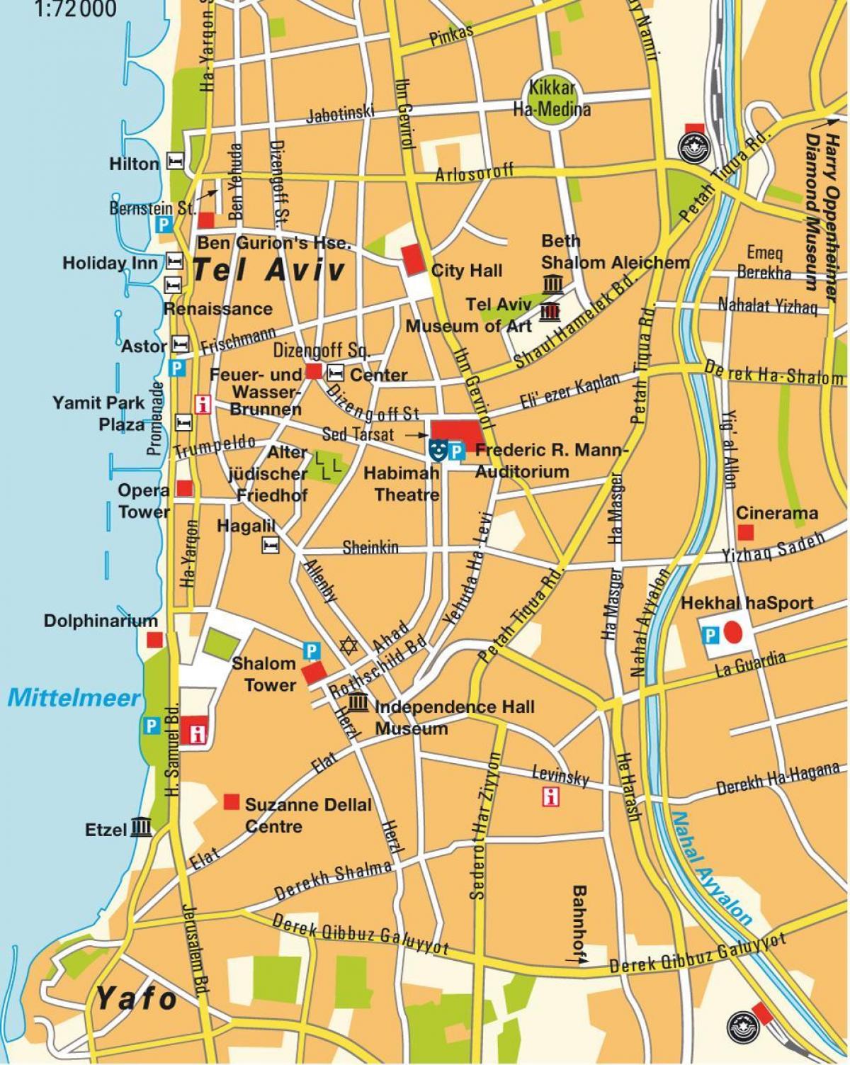 mapa de Tel Aviv la zona