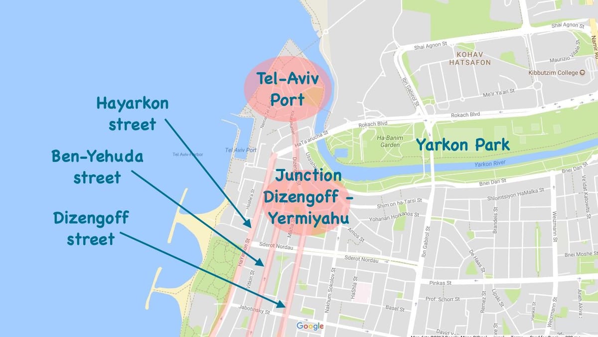el parque hayarkon mapa