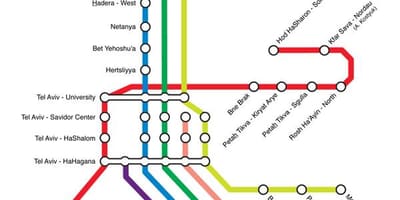 Tel Aviv, estaciones de ferrocarril mapa