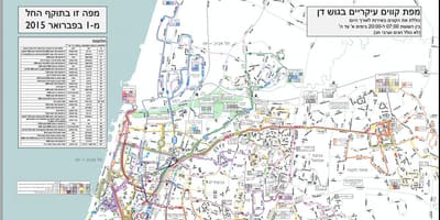 Tel Aviv rutas de autobús mapa