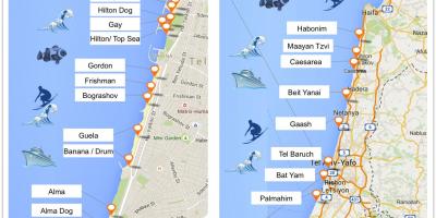 Mapa de Tel Aviv playas